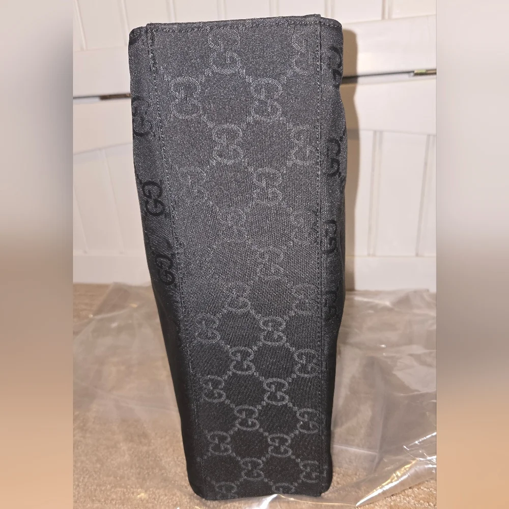 Gucci Bamboo Top Handle Tote – Black GG Canvas – Rare & Iconic - Picture 4 of 12